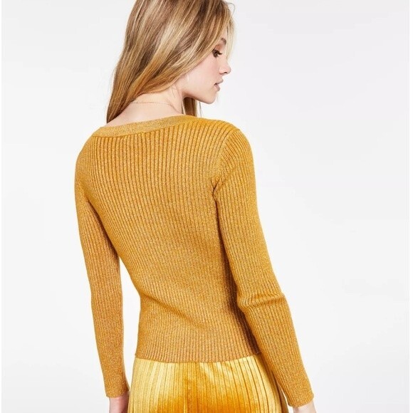 Lucy Paris Metallic-Threaded Ribbed Sweater, pullover, top, shirt New, XL - Picture 4 of 8